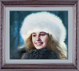 F&S Gift Store Portrait of a Girl, Winter, portrait from photo, oil style, digital portrait, realistic painting, painted portrait, custom oil painting