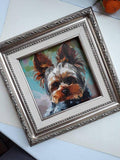 F&S Gift Store Yorkshire terrier art portrait from photo Yorkie art gifts portrait oil painting Custom pet portrait Collectible memorial animal dog artwork