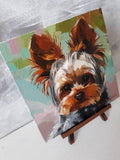 F&S Gift Store Yorkshire terrier art portrait from photo Yorkie art gifts portrait oil painting Custom pet portrait Collectible memorial animal dog artwork