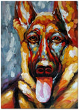 F&S Gift Store Hand Painted Custom German Shepherd Dog Oil Painting (paint pet or animal from photo), Commission Dog Portrait Painting