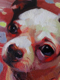 F&S Gift Store Сhihuahua dog art painting custom canvas from photo red Valentines day pet portrait custom oil Rememberence lover gifts for owners wall art