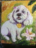F&S Gift Store Custom Order for 12x12 Pet Portrait Original Impasto Oil Painting by Paris Wyatt Llanso