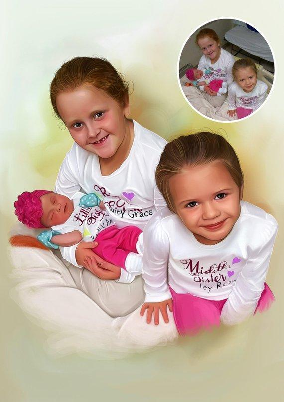 Personalized Oil Painting From Photos, handcraft art on Canvas-Show Case GDO101327-20
