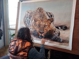 F&S Gift Store Jaguar painting, Leopard, custom painting, tigar painting, animal painting,handmade, from photo,oil painting,oil on canvas,wild cat painting