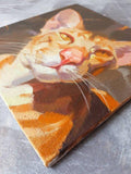 F&S Gift Store Orange cat painting portrait original art on canvas oil Custom pet portrait painted cat lover illustration Birthday gift Home decor Wall art