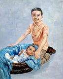 Personalized Oil Painting From Photos, handcraft art on Canvas-Show Case HTG100811-12
