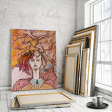 F&S Gift Store Woman Portrait Painting 28"x40" Large Oil Painting