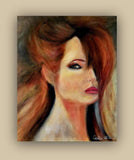 F&S Gift Store Portrait Oil Painting-Canvas Bedroom Wall Art-Original Woman Painting-Female Painting-Portrait from Photo