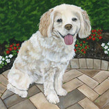 F&S Gift Store Custom Pet Portrait Painting, 12 x 12 inches, Dog or cat oil painting of your pet, Pet keepsake or memorial, animal art size 12 x 12