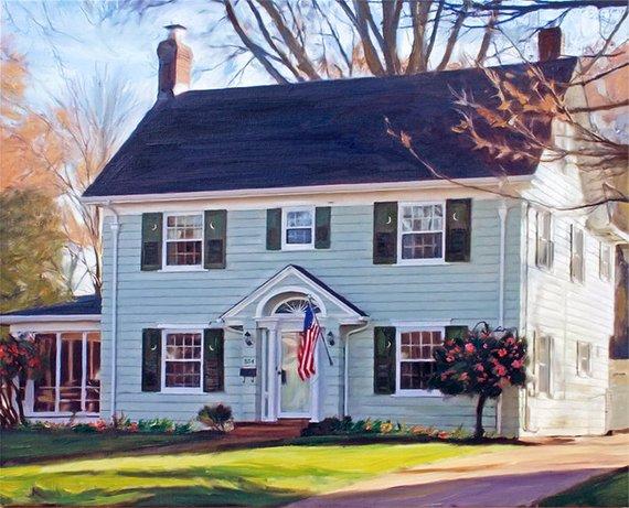 F&S Gift Store Home Portrait From Photo Custom Home Painting PERSONALIZED Fine Art Hand Painted With Oil Paints