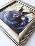 F&S Gift Store Easter bunny oil painting on canvas in frame Rabbit portrait custom canvas framed art gift Nursery wall decor For children
