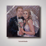 F&S Gift Store Custom Wedding portrait from photo couple oil painting commission personalized art family