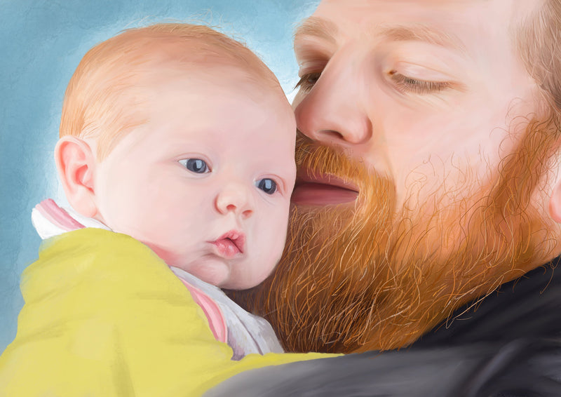 F&S Gift Store Custom Portrait Painting | Digital Portrait Painting | Custom Artwork | Painting from photos | Family Portrait | Couple Portrait Painting