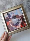 F&S Gift Store Sweet bunnies rabbit oil painting on canvas in frame Rabbit pet portrait custom framed art Easter gift Nursery wall art decor For children