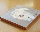 F&S Gift Store Custom Hand Painted Tile~Pet Portrait from Your Photos~Zoe Lawrence Art-Ceramic Wall Art-Pet Portrait in Oils-Christmas Gift;Birthday Gift