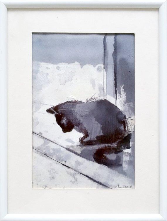 F&S Gift Store Cat Painting Print, Pet Portrait Print, Prints Portait Cat Art in Handmade,Oil Cat Portret, Home Decor, Wall Art Prints, Cats print