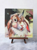 F&S Gift Store Unicorn bunny oil painting on canvas in frame Rabbit portrait custom canvas framed art Easter gift Nursery wall decor For children