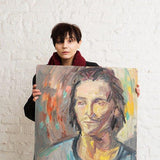F&S Gift Store Contemprary painting "Portrait of a man" , original art, FREE SHIPPING