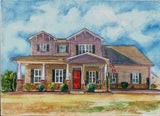 F&S Gift Store landscape painting oil painting original Custom House portrait commissioned house portrait custom house drawing from photo dog house