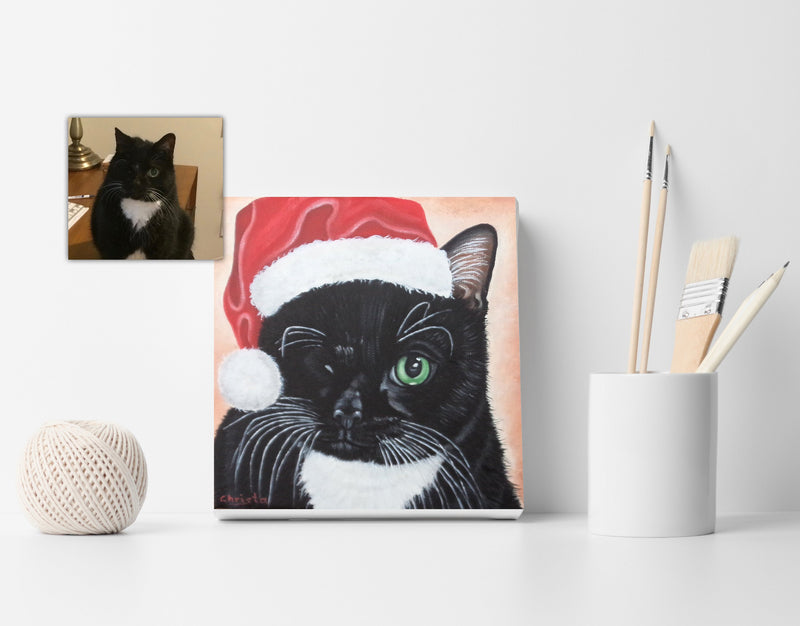 F&S Gift Store Pet painting, Custom cat portrait, Custom dog portrait, Christmas pets, Christmas decoration, Memorial gift, Custom gift, Custom portrait