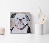 F&S Gift Store Custom dog portrait, Bulldog painting, Unique gift, Custom portrait, From photo painting, Original art, Birthday gift