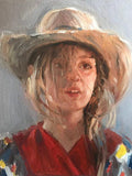 F&S Gift Store Child Portrait, Custom Oil On Paper Painting