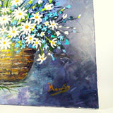 F&S Gift Store Basket of flowers Original Oil Painting , Modern Art , Wall Art , Pop Art , Photorealism , Impressionism , Funk Art , Art Movement