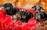 F&S Gift Store Hand Painted Custom Dachshund Oil Painting (paint pet or animal from photo), Commission Dog Portrait Painting