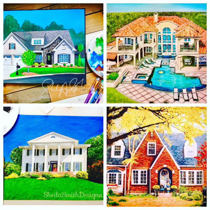 F&S Gift Store Custom Home Painting, House Portrait, Home Warming Gift, Closing Gift, Custom House Painting, Commission Oil Portrait, Oil House Painting