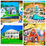 F&S Gift Store Custom Home Painting, House Portrait, Home Warming Gift, Closing Gift, Custom House Painting, Commission Oil Portrait, Oil House Painting