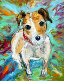 F&S Gift Store Pet portrait Custom Karen Tarlton Original Oil Painting Commission - palette knife impasto fine art