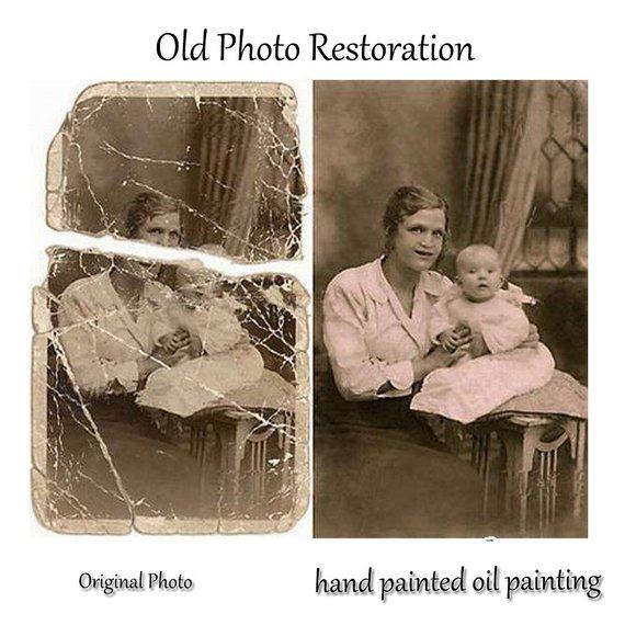 F&S Gift Store Photo restoration by handmade oil painting Custom portrait people portrait