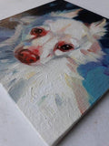 F&S Gift Store Custom dog portrait White dog art oil painting canvas Custom pet dog lover gift Birthday gift wife original animal decor wall art memorial