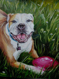 F&S Gift Store Custom PET PAINTING pitbull portrait custom dog portrait custom pet portrait painting Dog mom svetlanamatevosjan animal portrait of pet loss