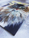 F&S Gift Store Custom oil painted cat portrait fluffy cat painting original canvas art pet lover gift kids funny kitten art birthday gift mother home decor