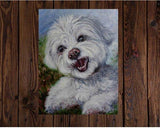 F&S Gift Store Custom dog painting Maltese dog portrait Custom PET PORTRAIT CUSTOM animal painting custom dog painting on canvas pet portrait Dog birthday