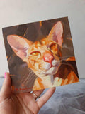 F&S Gift Store Orange cat painting portrait original art on canvas oil Custom pet portrait painted cat lover illustration Birthday gift Home decor Wall art