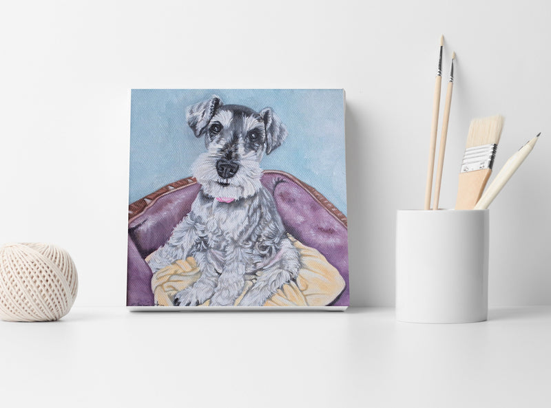 F&S Gift Store Pet custom portrait commission Oil painting on canvas dog Cat animal artwork Personalized gift custom portrait animal memorial gift