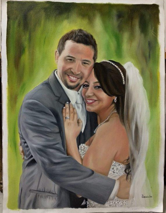 Personalized Oil Painting From Photos, handcraft art on Canvas-Show Case QIH101576-24