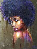 F&S Gift Store Painting on canvas, original paintings of women, women faces, abstract oil Portrait " Princess of Africa ", girls portraits custom woman art