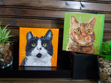 F&S Gift Store Custom Oil Painting, Custom Oil Cat Portrait, Custom Pet Portrait Painting, Custom Pet Art, Custom Pet Painting on Canvas, Oil 6x6, Cat