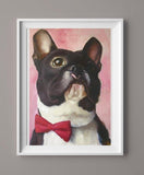 F&S Gift Store Dog painting, custom pet portrait, illustration dog, pet memorial, dog art, animal wall art, painting from photo, French bulldog art, gift,