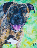 F&S Gift Store Gift idea for doglover pet owner, Pet portrait custom, Original painting for animal hospital customers, pet groomer vet dog sitter boarder