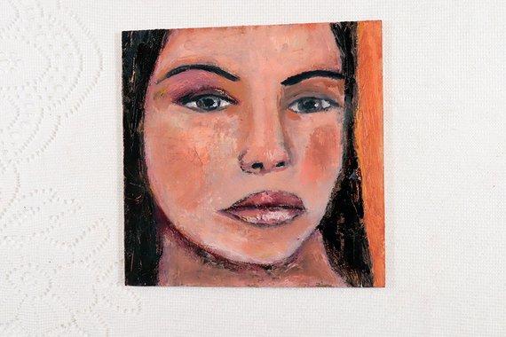 F&S Gift Store Oil Painting Original. Fall Colors. Portrait From Photo. Home and Living Wall Decor. Birthday Present for Her.