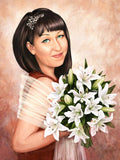 F&S Gift Store Woman portrait from photo Custom digital portrait Gift for her Realistic portrait Oil Digital drawing personalized birthday gift Modern art