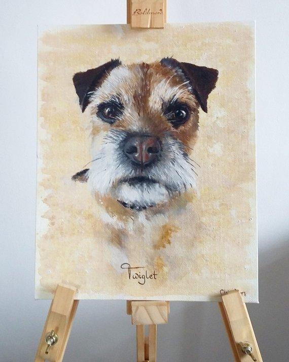 F&S Gift Store Your Pet Bespoke Portrait Original Oil Painting, signed, dog gift, dog art, artwork, christmas, personalised, bespoke, custom, original art