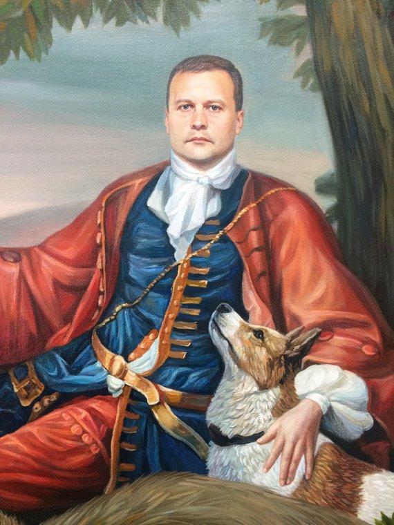 F&S Gift Store Portrait of a hunter, portrait in oil, portrait in oil to order, portrait from a photo