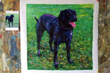 F&S Gift Store Hand Painted Custom Dog Oil Painting (paint pet or animal from photo), Commission Portrait Painting