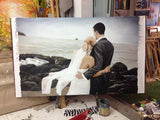 F&S Gift Store Wedding Custom Portrait Illustration Oil Painting - 2 People From Realistic Photo- Eternity Art-Gift For Family,Couple,Birthday, Valentine