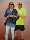 F&S Gift Store Anniversary Custom Portrait Illustration Oil Painting - 2 People From Realistic Photo- Eternity Art-Love Gift For Family,Couple,Birthday
